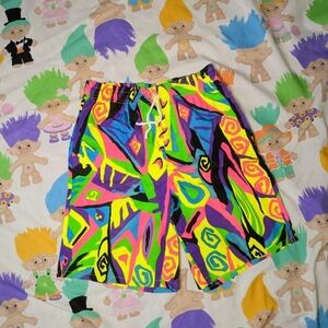 vintage 80s 90s neon beach shorts size small